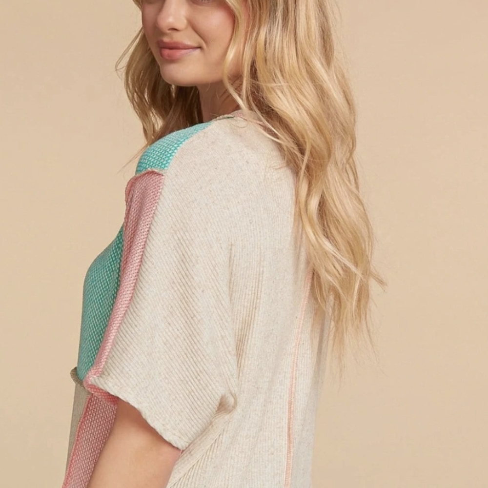 💜 New Cute Colorblock Top - Picture 4 of 5